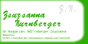 zsuzsanna nurnberger business card